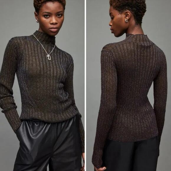 NWT All Saints Patrice Shimmer Jumper - Picture 1 of 8